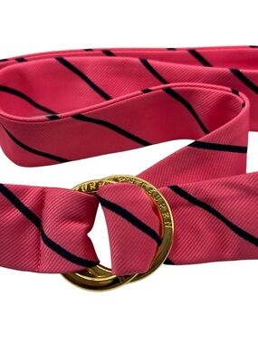 Lauren Ralph Lauren Pink Stripe Tie Belt